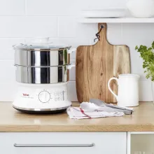 Tefal Cuiseur Vapeur 2 Bols en Acier Inoxydable 6 litres VC145130