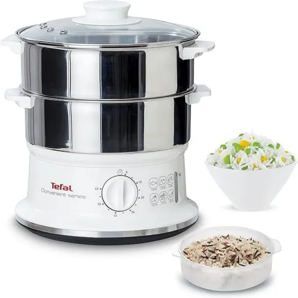 Cuiseur vapeur tefal VC1451 Convenient -  900 Watt - Blanc/inox