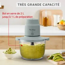 Moulinex Hachoir Électrique Polyvalent 500W Avec 4Lames En Inox Et Bol En Verre 2L Choppeo DJ603110
