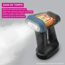 Calor Défroisseur 3en1 vertical/horizontal 1800w Bleu Pure Force dt8755