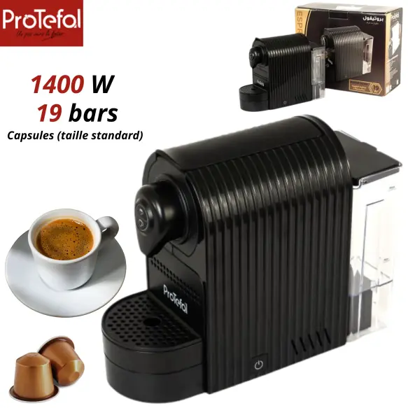 Protefal machine a café capsule 1400W EM-201C Noir