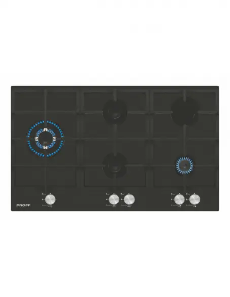 PROFF P908 Plaque de Cuisson en Verre Noir 5 Feux