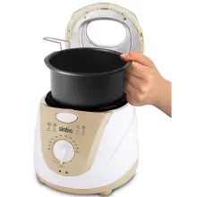Sinbo Friteuse - Sdf 3817 - Beige/Blanc friteuse a l'huile