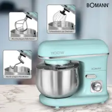 Bomann pétrin KM 6030 CB 5L 1100W mint green