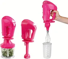 Domoclip DOP164F Set Batteur mixeur hachoir, Rose
