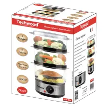 Techwood cuiseur a vapeur 3 Panier 6L TCV-364