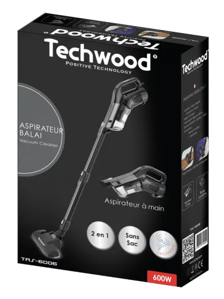 Techwood Aspirateur Balai 2 en1 600W  TAS-6006