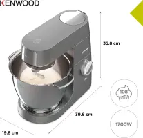 Kenwood pétrin chef xl titanium 6.7L 1700w  KVL8320S