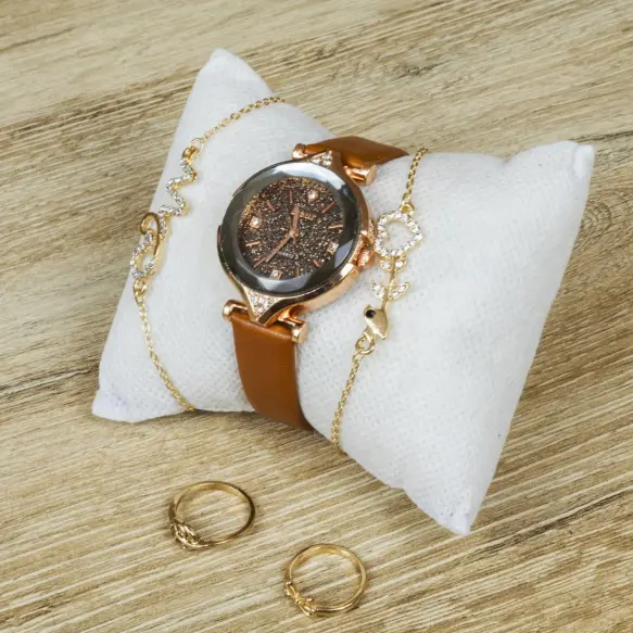 Deur Montre Femme Bracelet Cuir Marron