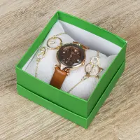 Deur Montre Femme Bracelet Cuir Marron