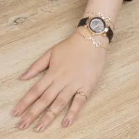 Yifenli Montre Femme Bracelet Cuir _ Noir
