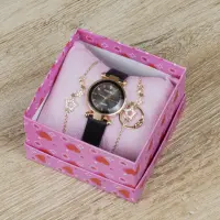Yifenli Montre Femme Bracelet Cuir _ Noir