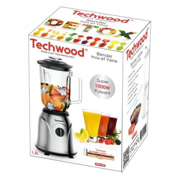Techwood Super Blender Bol Verre 1000W Tbli-1060