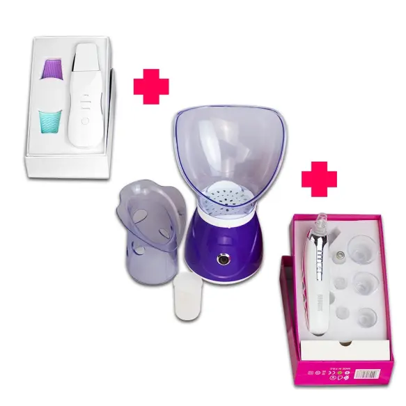 Pack visage  aspirateur+bain à vapeur+spatule