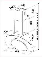 Hotte de cuisine PROFF incliné 90 cm