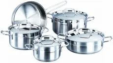 Korkmaz batterie de cuisine 9 pièces en acier inoxydable