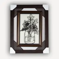 Belle décoration murale à 3 cadres en bois