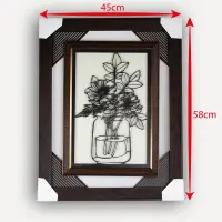 Belle décoration murale à 3 cadres en bois