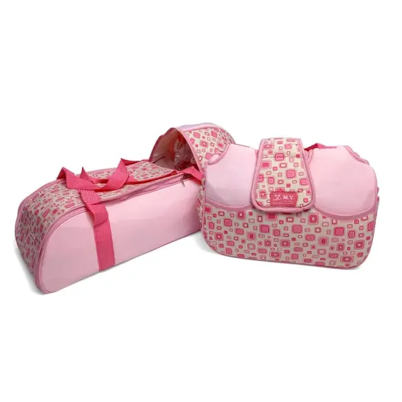 Couffin portable et sac a maman Rose clair